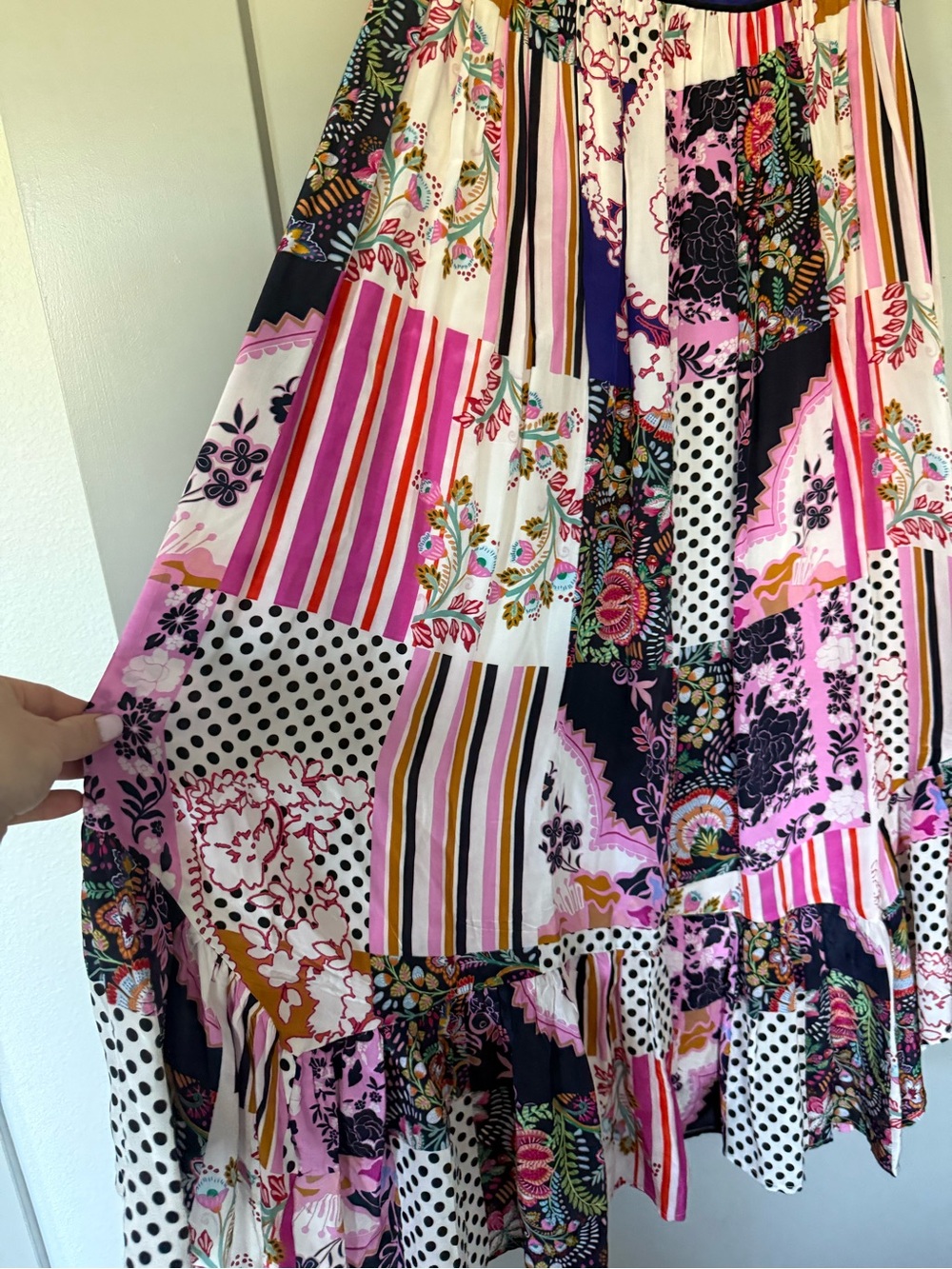 Anthropologie Ruffled Patchwork midi dress size 4 - Picture 6 of 13